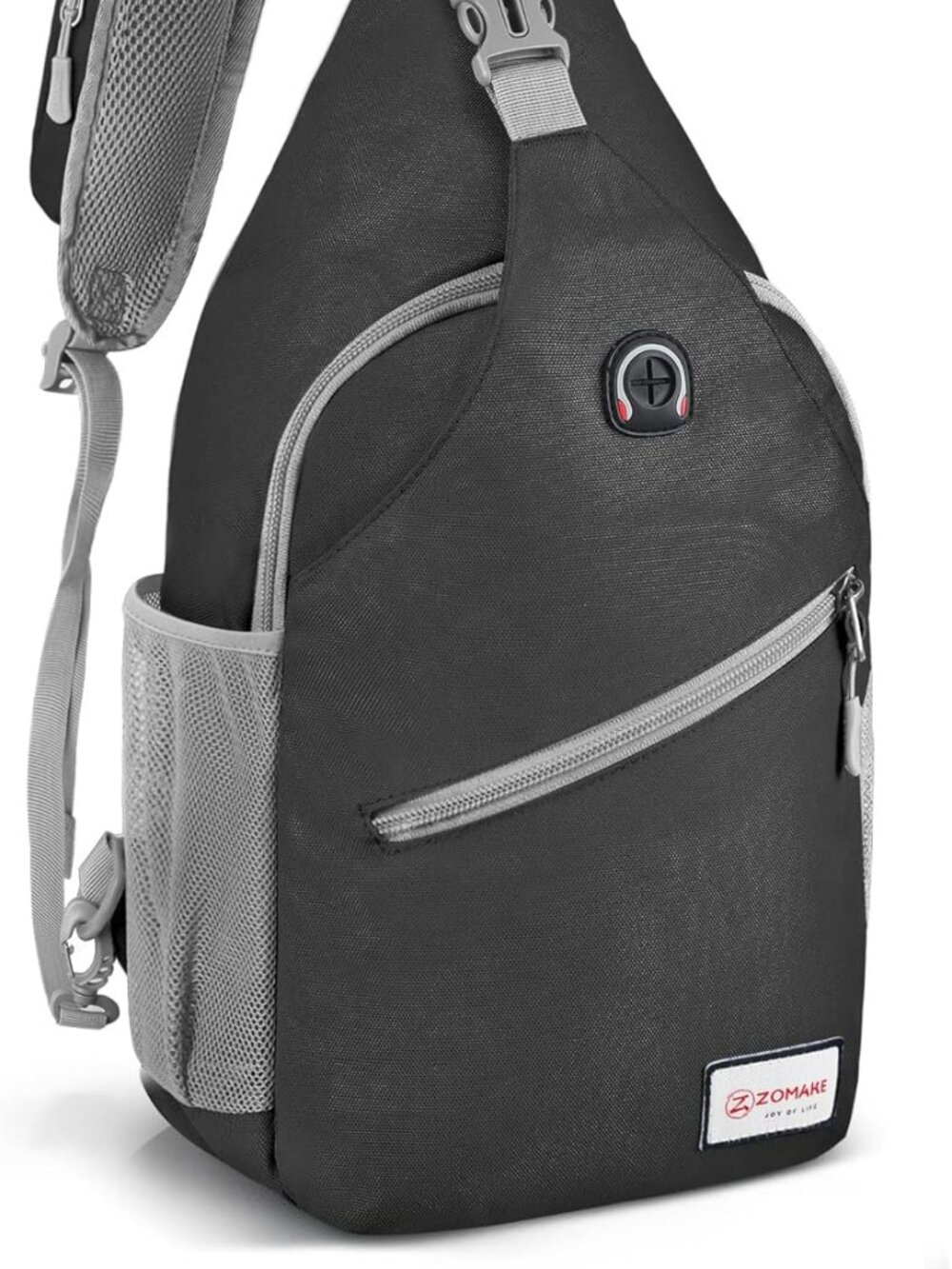 Sling Crossbody Bag Backpack Water Resistant Shoulder Daypack Travel Black Gray